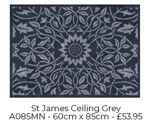 New to Morris & Co. is St James Ceiling - Grey. Made from absorbent cotton fibres this doormat is perfect at stopping muddy footprints, paw prints and moisture. Plus, it's machine washable up to 40°c so cleaning your mat has never been easier. 