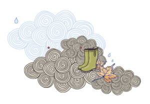 Illustration - rain cloud and wellies