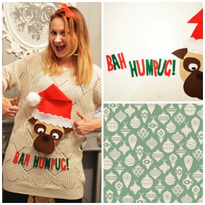 Pug Motif DIY Christmas Jumper