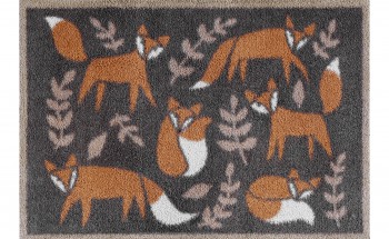 Folky foxes Turtle Mat