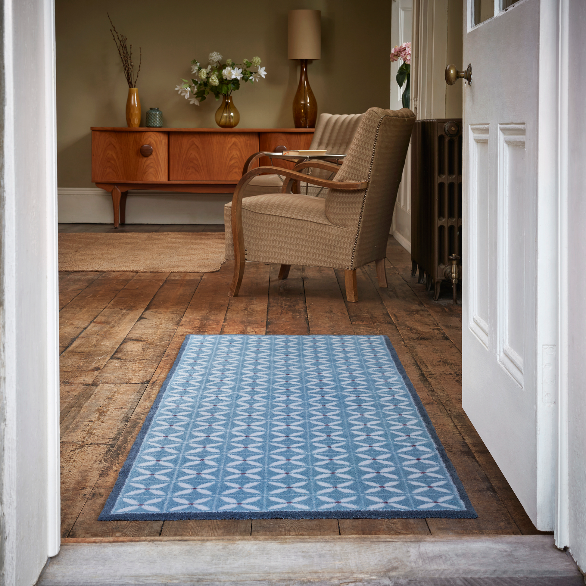Flower Fields Blue - Dee Hardwicke - Turtle Mat