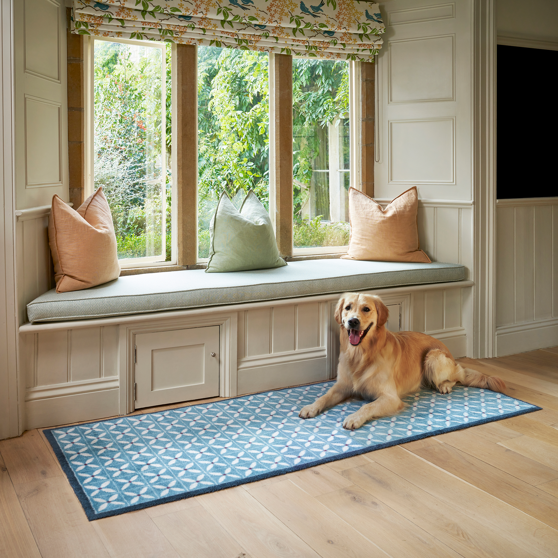 Flower Fields Blue Large Runner - Dee Hardwicke - Turtle Mat